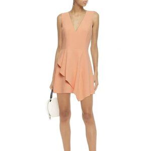ALICE + OLIVIA Callie Asymmetrical Mini Dress in Light Peach Cocktail Office NWT